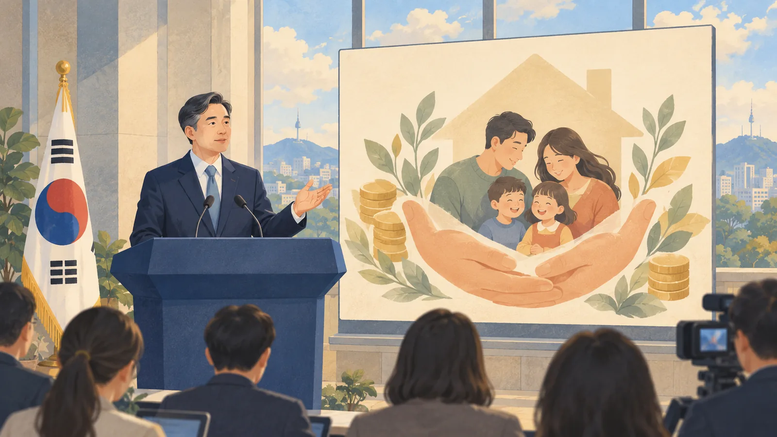 보건복지부가 2027년 예산안으로 발표한 아동기본수당 관련 발표 현장입니다.