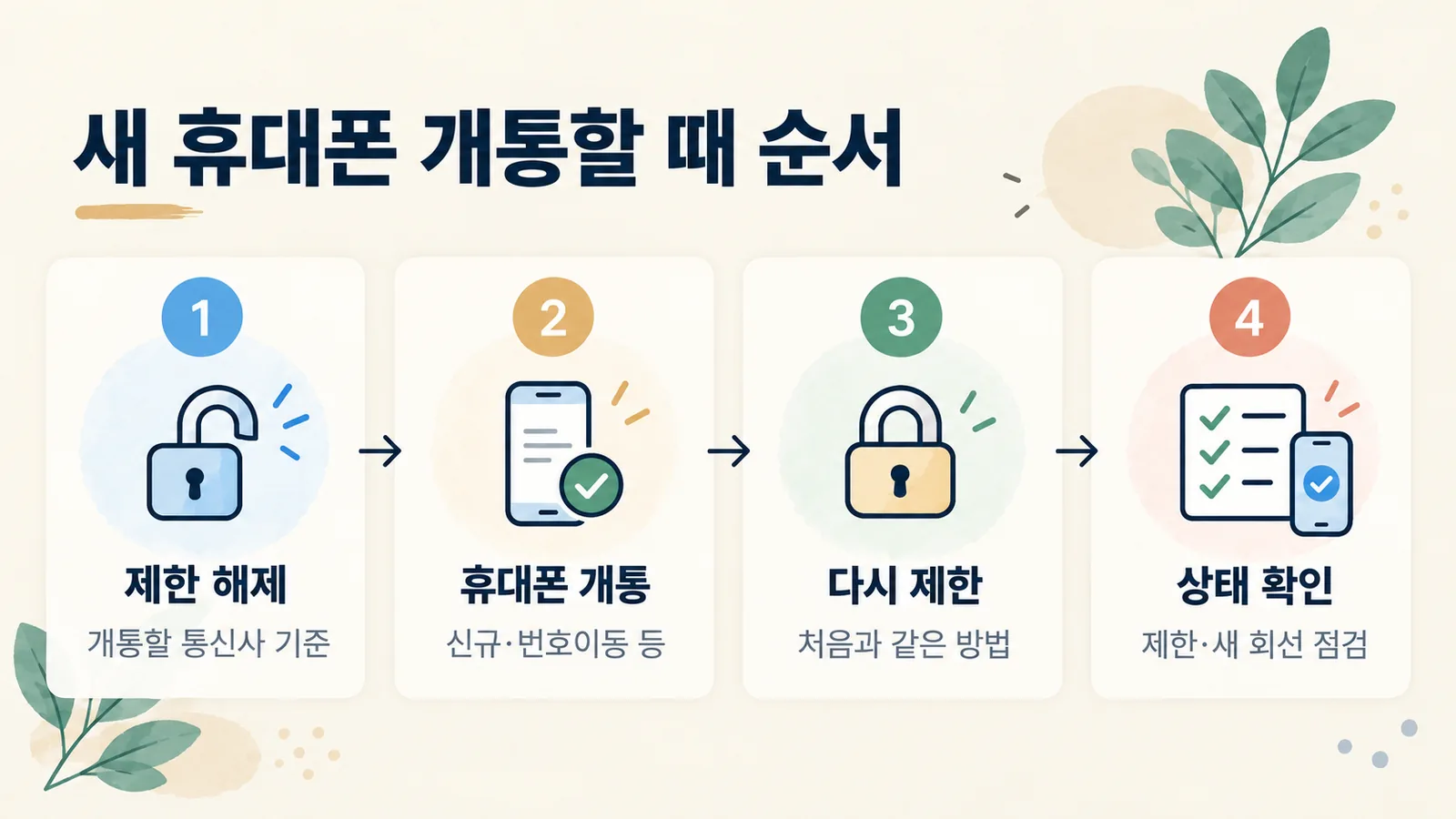 가입제한을 해제하고 새 휴대폰을 개통한 뒤 다시 제한을 거는 순서